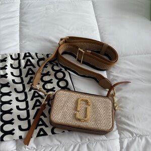 Marc Jacobs Tan and Gold Crossbody Bag